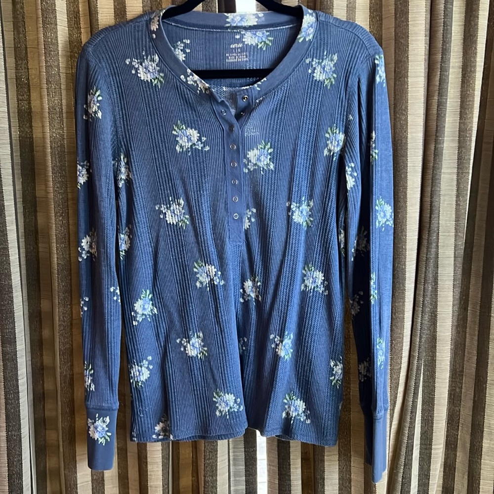 Aerie Floral Waffle Knit Thermal